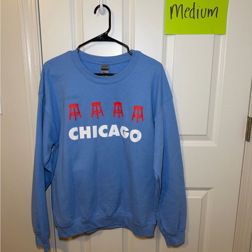 Gildan Blue Chicago Graphic Sweatshirt from Barstool Sports